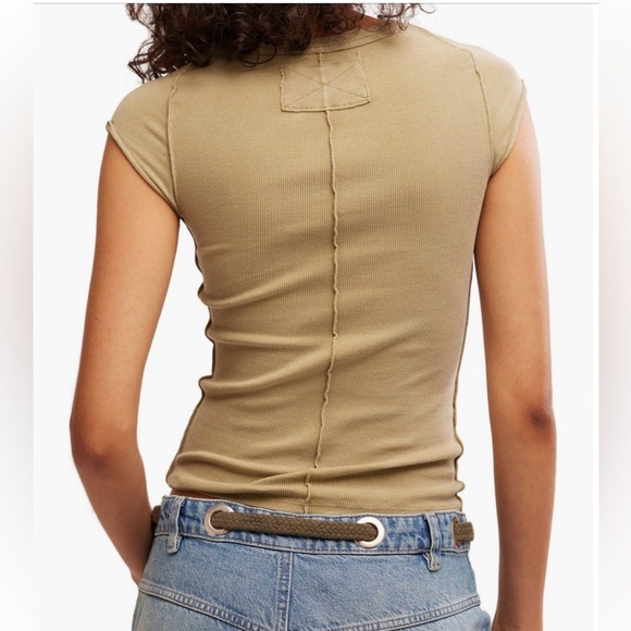 FREE PEOPLE | Women's Ribbed Tee XS| Python | NEW - Picture 2 of 4